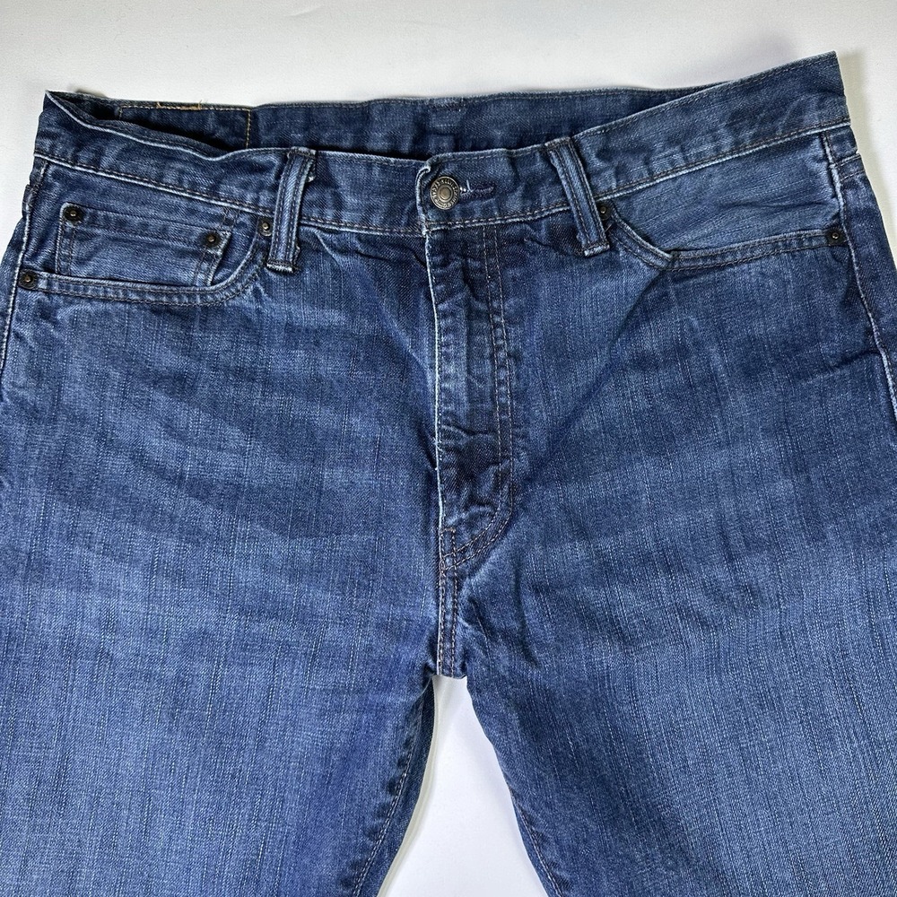 Levi's 513 Slim Straight Jeans Men's 36x32 Dark Wash Denim 29 Length - Picture 2 of 11